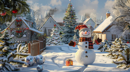 Obraz premium merry christmas 3d render
