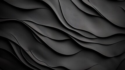 Fototapeta premium Abstract black waves, flowing design texture