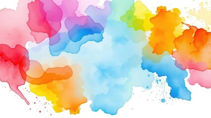 Obraz premium Watercolor painting with vibrant abstract splashes and blurred edges resembling a colorful artistic background, watercolor, paint, water