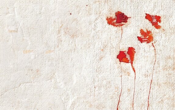A white background with red flowers on it