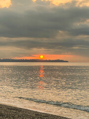 Watching the sunrise on a unique beach.