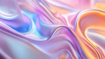 Obraz premium Iridescent silk waves with pastel glow
