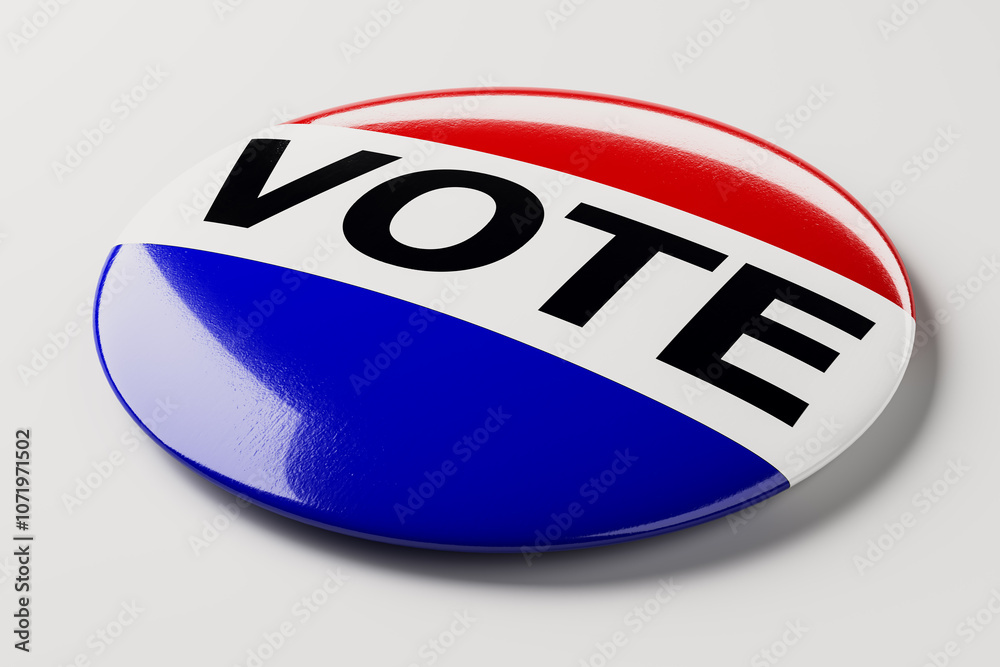 Aufkleber Vote Button on a White Background. 3D Rendering