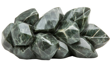 PNG object on clear backdrop. Cluster of polished green marble stones showcasing their natural beauty and texture. Isolated on transparent background.