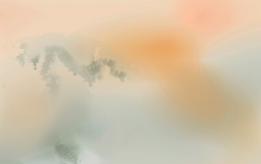 A blurry, blurry, blurry image of a mountain range with a sun in the background