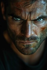 Obraz premium Close-up Portrait of a Serious Man