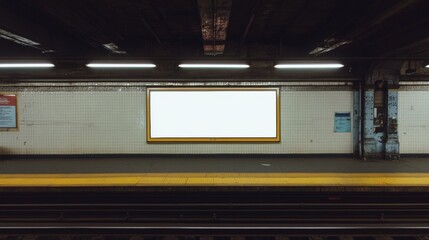 blank billboard and in an underground tunnel