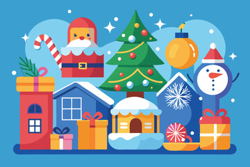 Christmas assets to enjoy the holiday season clean silhouette color D.eps