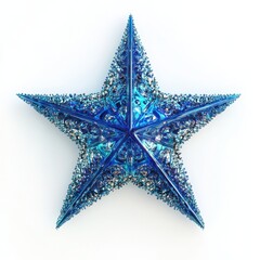 Intricate blue star design with detailed texture.