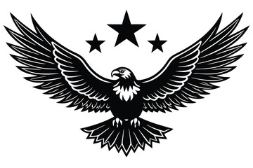 Fototapeta premium Eagle soaring and 3 star on above j.eps