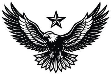Obraz premium Eagle soaring and 3 star on above G.eps