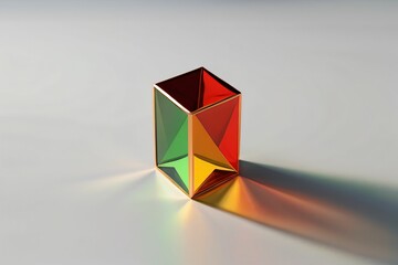 rectangular prism,copper,gold,red,green,yellow,spiritual,realistic,detailed