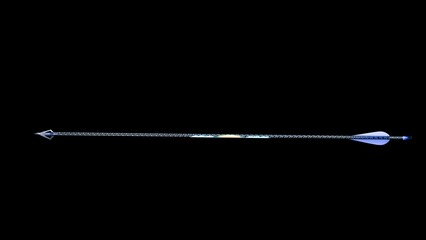 Stylized Curved Colorful Glowing Arrow &ndash; Neon Light Effect for Directional Signage, Graphics, and Futuristic Design