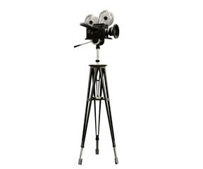 Vintage Movie Camera isolated on white background