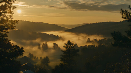 Misty Mountain Sunrise
