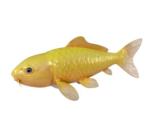 Fototapeta premium Koi Fish Yamabuki Ogon isolated on white