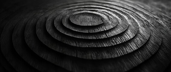 Fototapeta premium A black and white photo of a circle with a dark background
