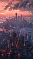 New York City Skyline at Sunset