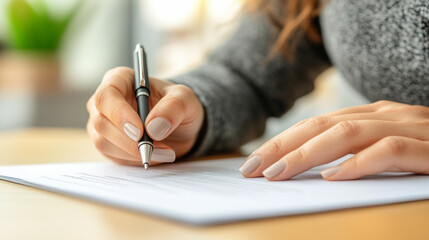 businessman signs a document with a pen, symbolizing commitment, professionalism, and the importance of decision-making and agreements in the business world