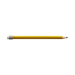 school pencil, a yellow school pencil, with an eraser on the tip