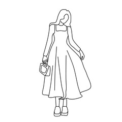 Fototapeta premium sketch of a woman posing