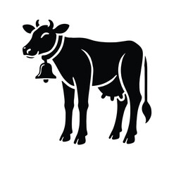 Obraz premium Cow Silhouette with Bell Keywords: