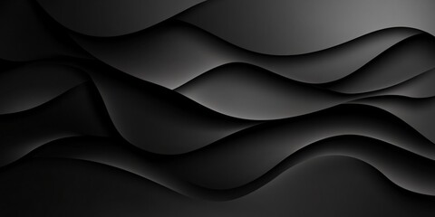 Fototapeta premium Dynamic and elegant undulating black waves create a smooth abstract background, ideal for contemporary and refined designs