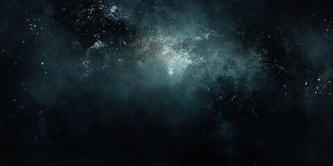 Grunge background with dark tones, white splashes, scratches, and a central light spot for a dramatic and mysterious vibe
