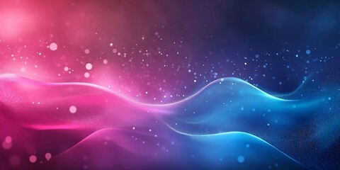Obraz premium Smooth wave created by flowing pink and blue particles in a seamless loop animation