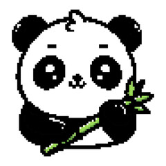 Obraz premium panda pixel icon. Pixel icon style. Pixel game icon. 