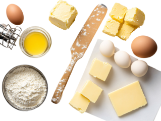 a group of ingredients for baking