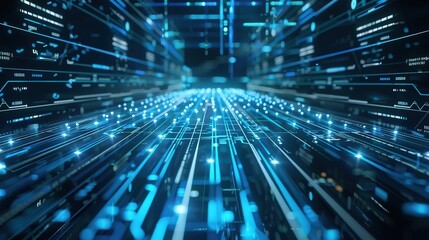 Fototapeta premium Digital Technology Future Internet Network - a futuristic and innovative visual. The white background emphasizes the connectivity and modernity of the digital network.