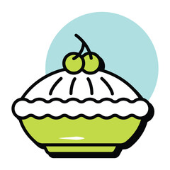 Vector Thanksgiving Circle Color Outline Icon Pack