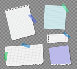 Realistic notes isolated with real shadow. Square sticky paper reminders with shadows, paper page
