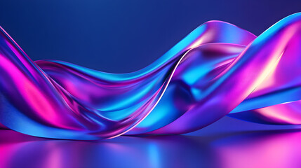 Naklejka premium Vibrant flowing fabric in blue and pink hues creating dynamic visual effect