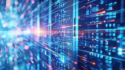 Digital Technology Future Internet Network - a futuristic and innovative visual. The white background emphasizes the connectivity and modernity of the digital network.