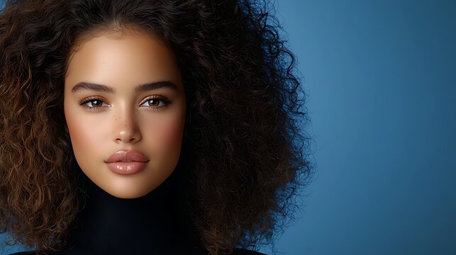 Before and after image of a woman editing her portrait, with one side unedited and the other skillfully enhanced, highlighting her confidence in her editing abilities rather than her appearance. 