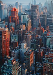 Obraz premium Aerial View of a Busy City Skyline