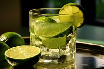 Fototapeta premium Cocktail with lemon and lime juice.