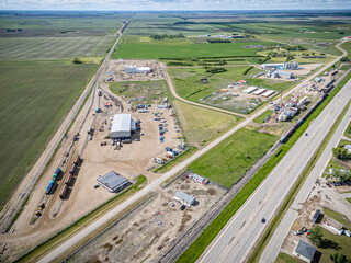 Fototapeta premium Aerial Drone View of Delisle, Saskatchewan