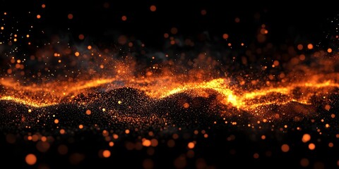 Obraz premium Generative AI visualizes luminous fire embers in a striking display.