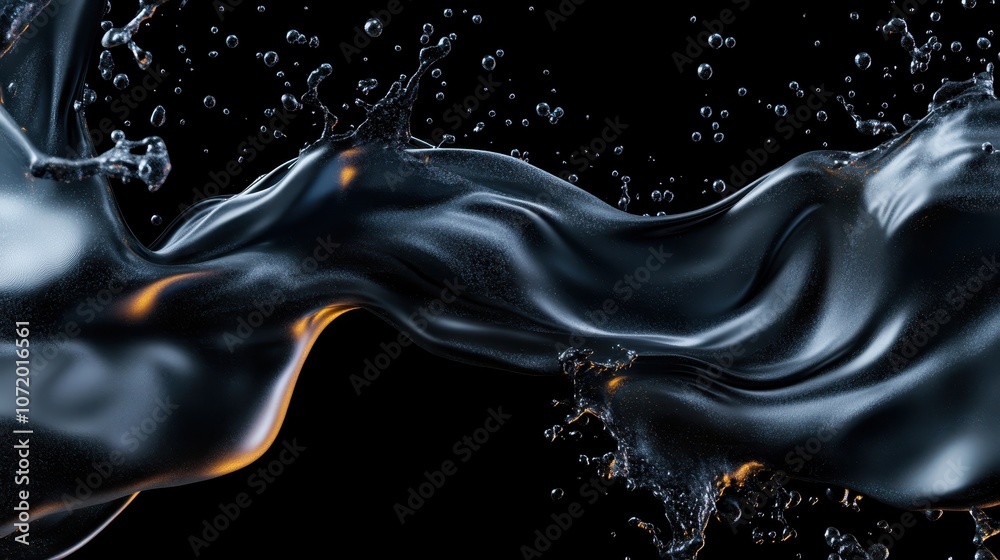Poster a visually striking image that captures the dynamic flow and movement of liquid elements, creating a