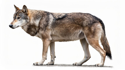 gray wolf isolated on white background