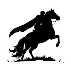 knight horse silhouettes vector black color silhouette on a white background 1