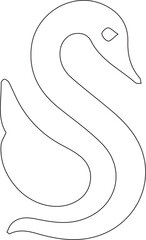 The design of the swan animal anagram symbol logo icon as a depiction of the mascot silhouette of the company's logo which is currently developing in the service sector