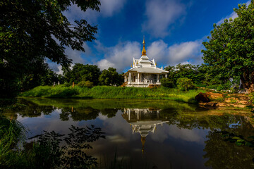 The background of an important tourist attraction in Khon Kaen Province (Wat Thung Setthi) is a...