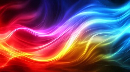 A vibrant and colorful abstract background featuring flowing waves of red, blue, and yellow. Ideal for creative projects and design inspiration.