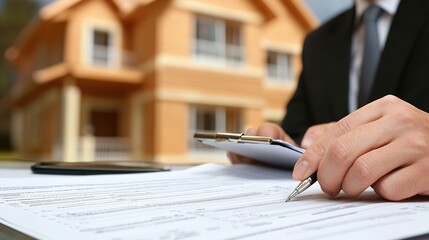 Bank loan officer reviews terms with client to secure ideal home financing options