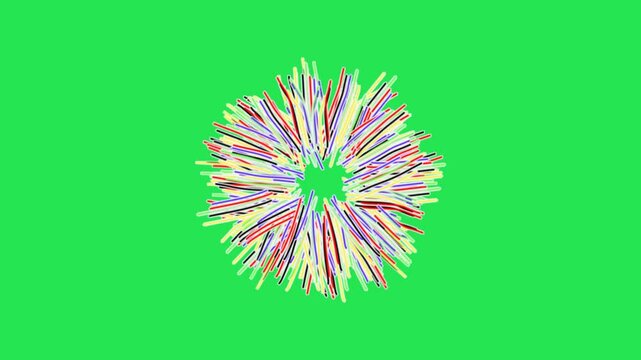 fireworks icon on green screen