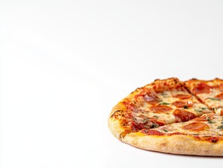 Freshly Baked Pizza on a White Background
